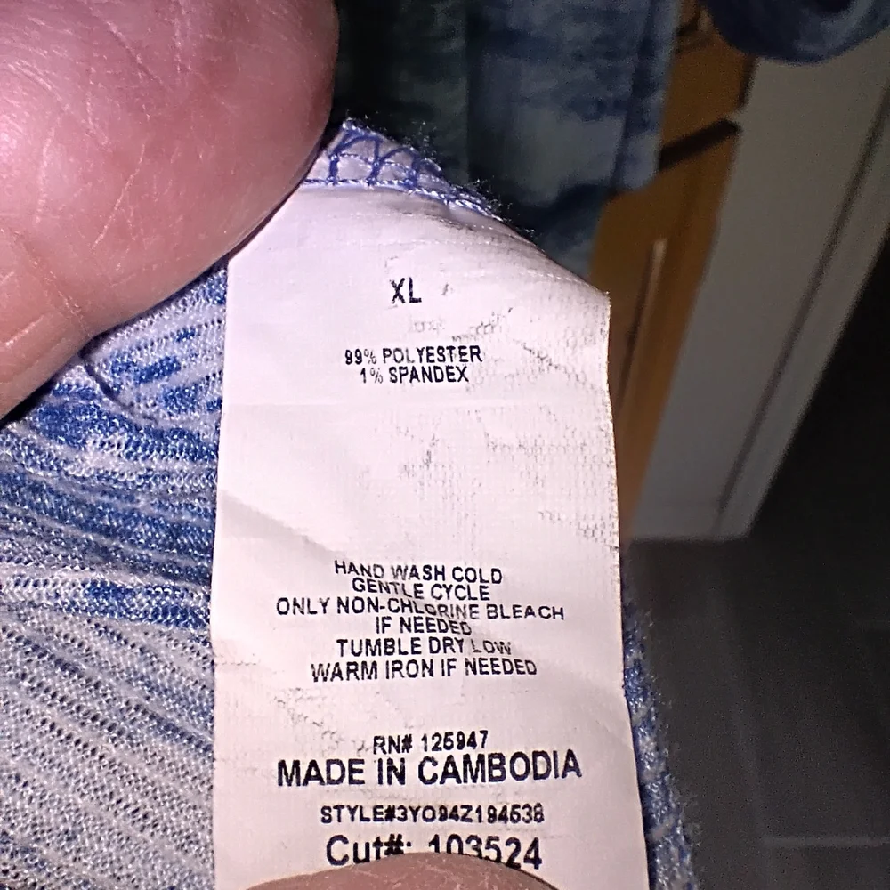 Ava & Grace Blue Striped Henley Tunic Top Sz XL - Picture 4 of 5